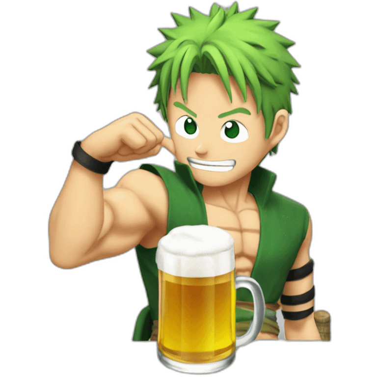 Zoro boos une bière emoji