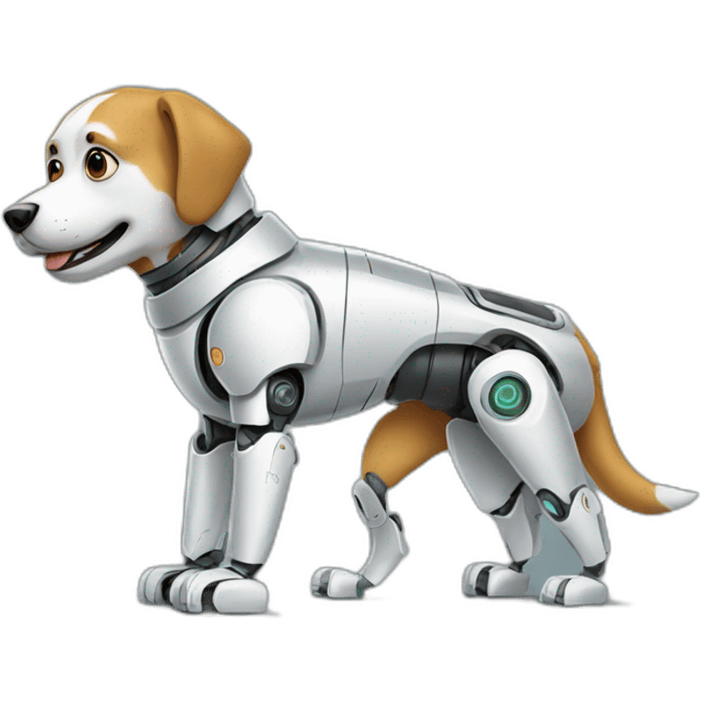 Robot with dog emoji