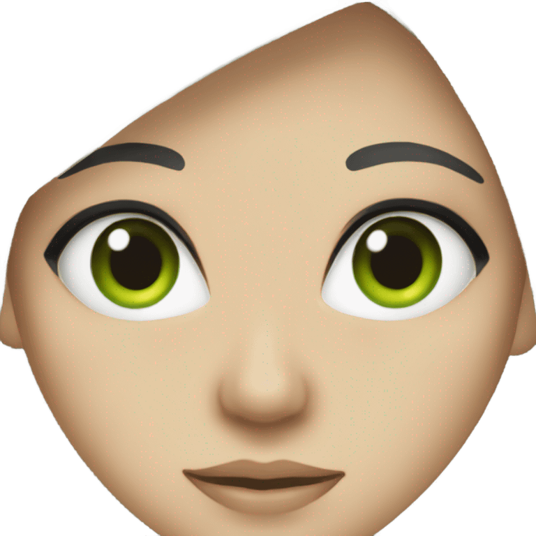 Black hair green eye white woman emoji