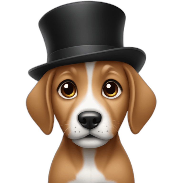 baby dog with a black hat emoji