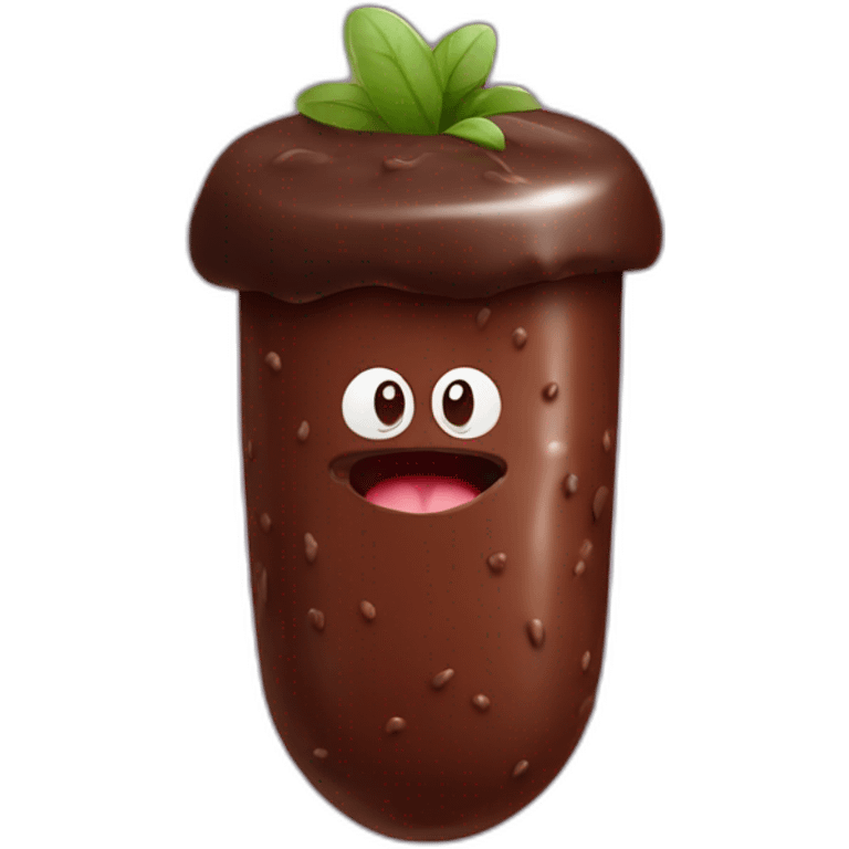 Chocolate mole with a bitten tail emoji