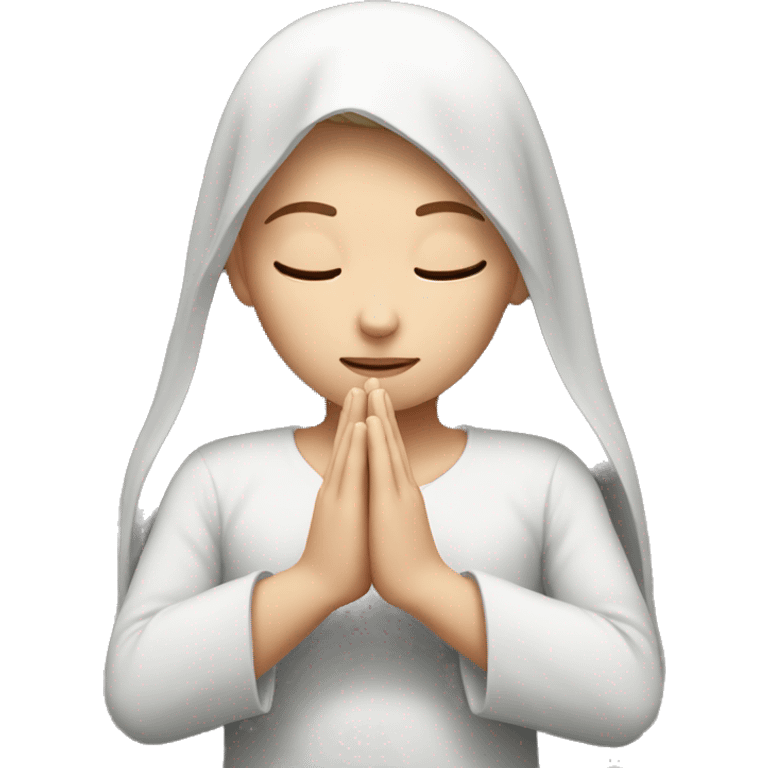 A white girl praying emoji