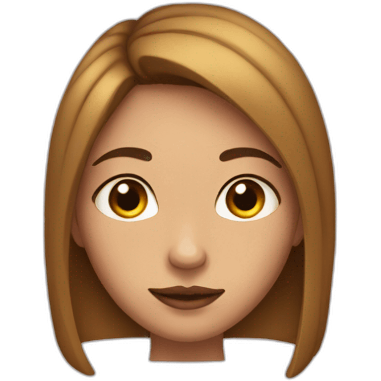 a girl with no eyes,nose,mouth,eybrows,and ears thinkning emoji