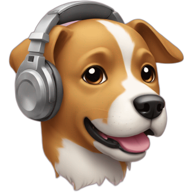 Dog with headphones emoji