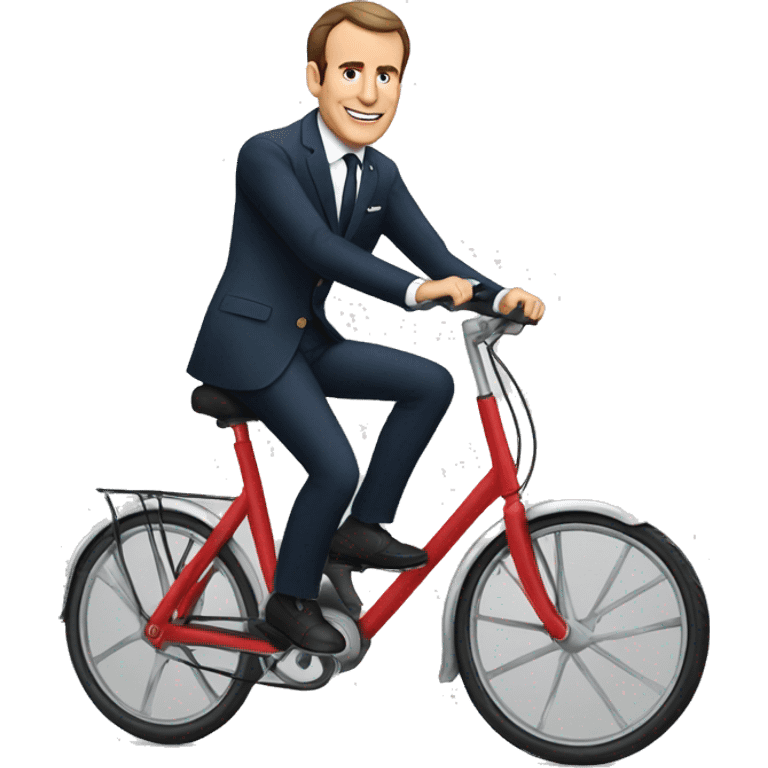 Macron sur un vélo  emoji