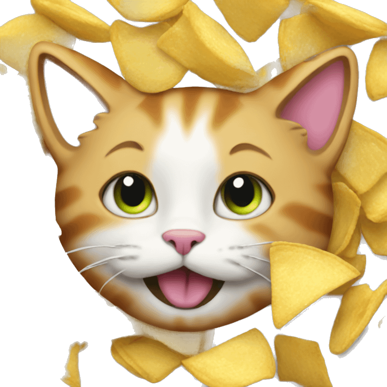 Cat eating chips  emoji