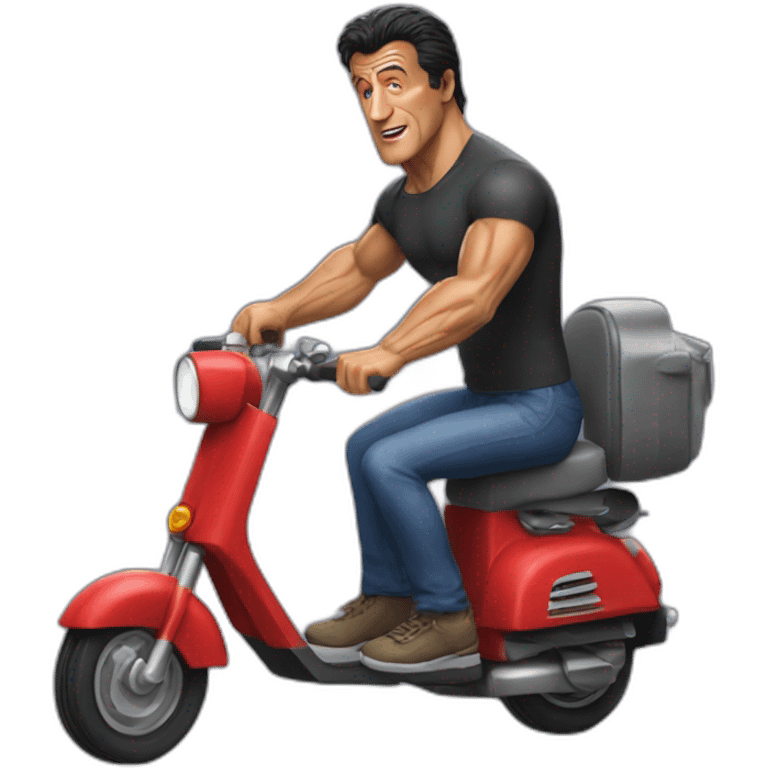 Sylvester Stallone ride scooter emoji