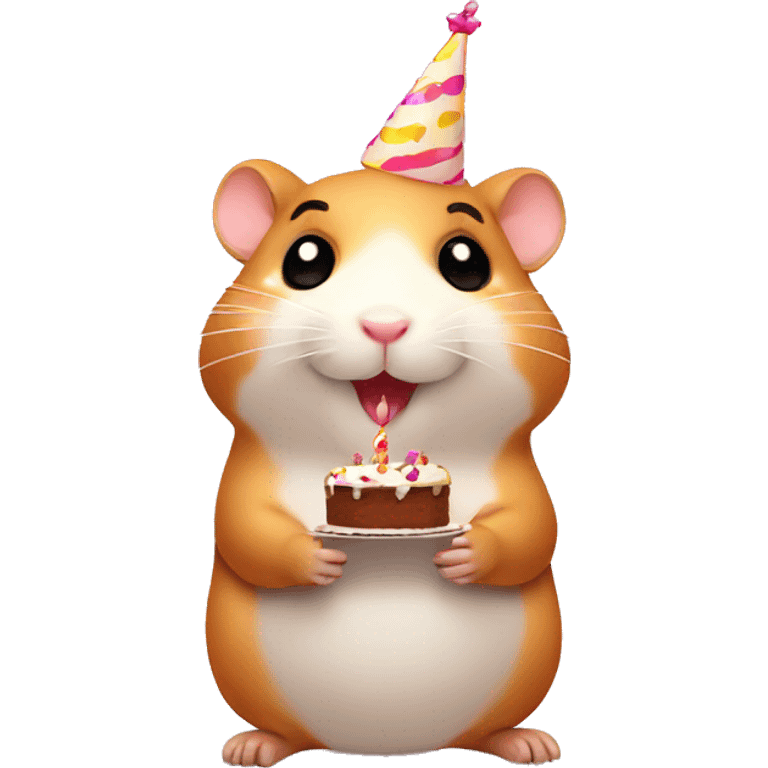 Hamster with a birthday cake  emoji