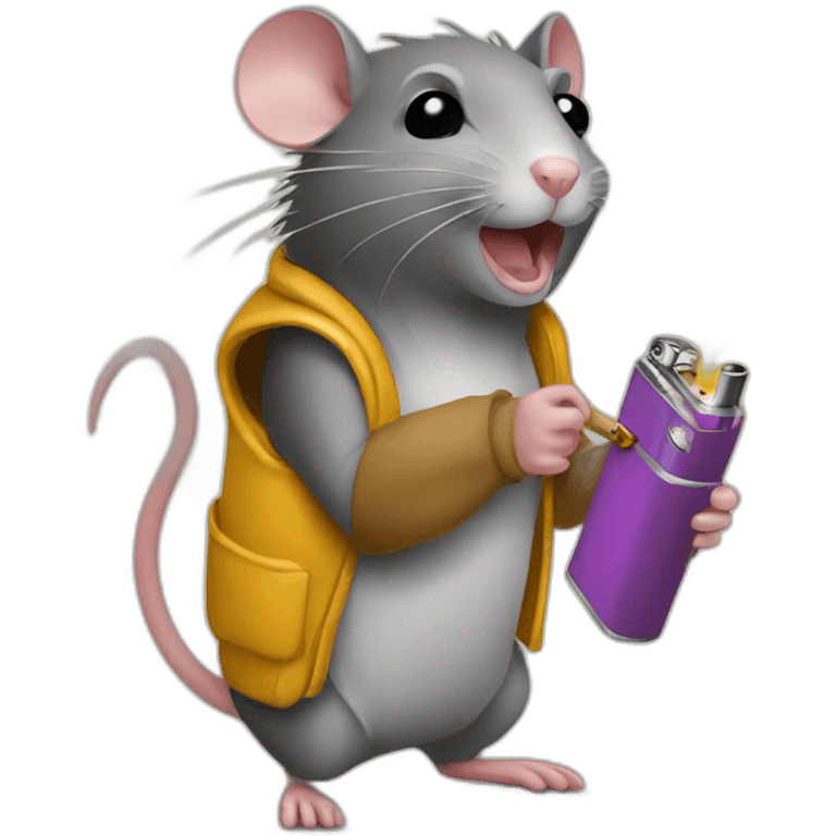 Rat stealing lighter emoji