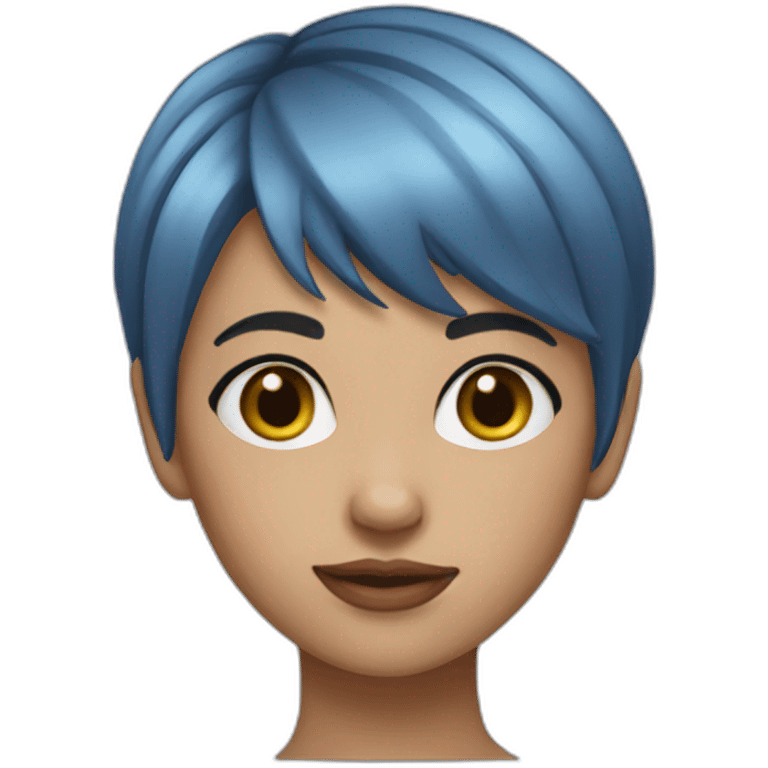 Blue haiea short hair girl emoji