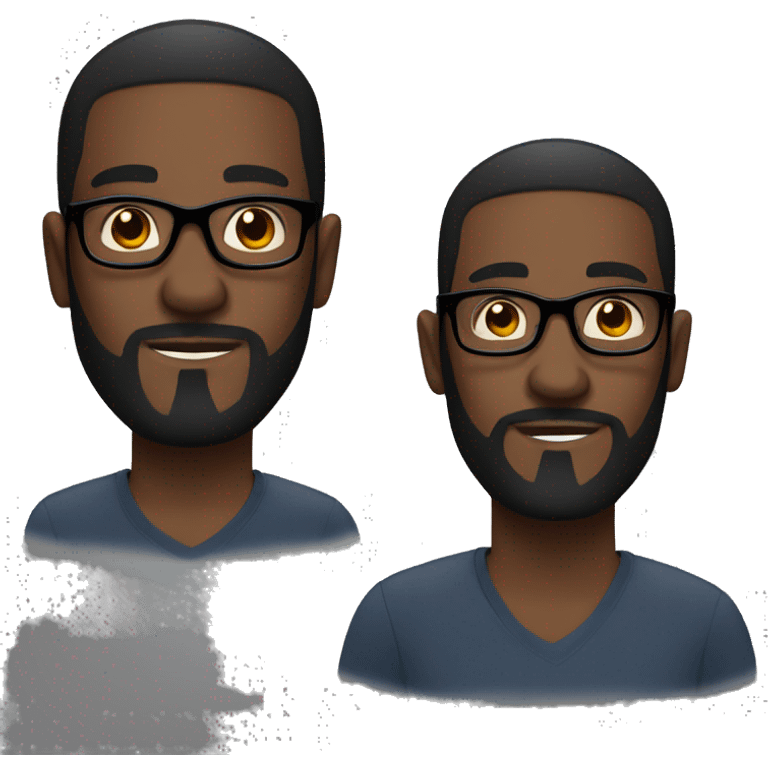 darkskin man with black beard short hair & black glasses  emoji