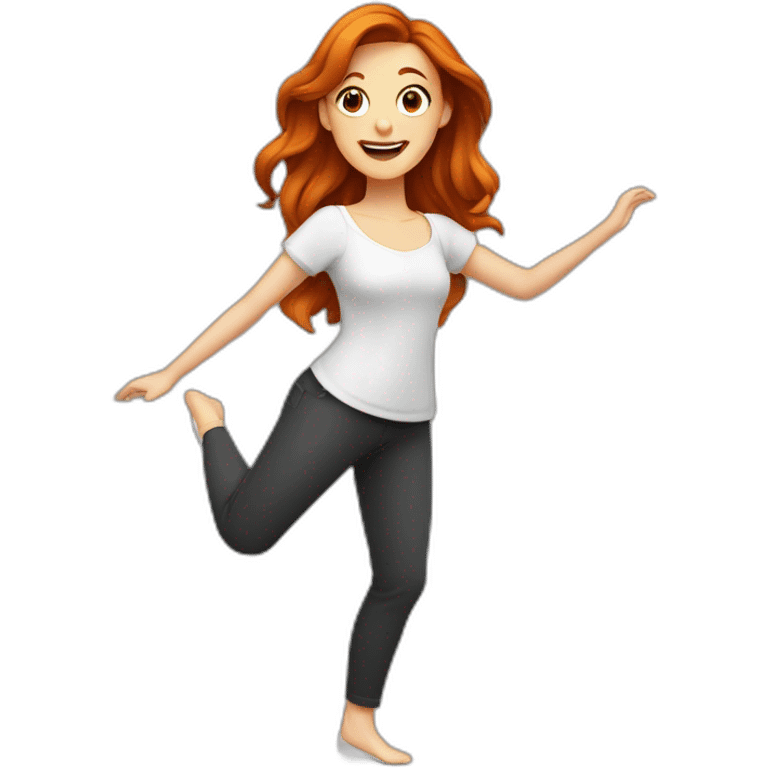 Femme Rousse qui fait de la pôle danse emoji