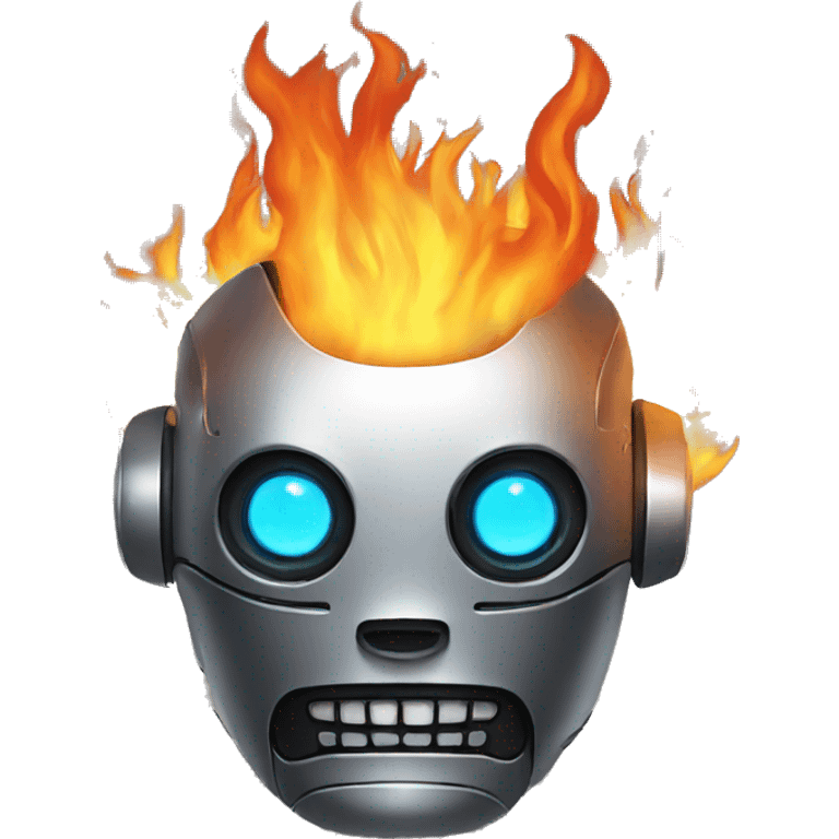 robot fiery emoji