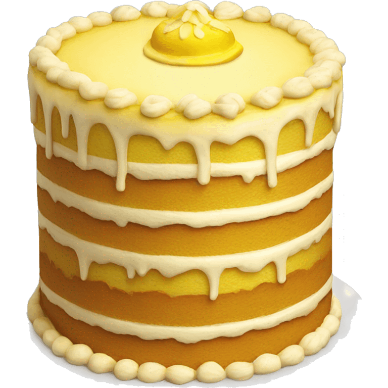 Realistic yellow layered cake emoji