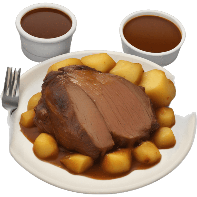 pot roast with gravy over potatoes emoji