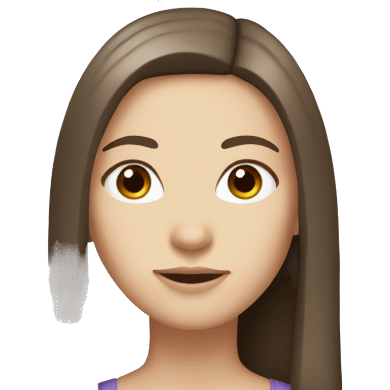 brown hair brown eyes long straight hair white skin woman emoji