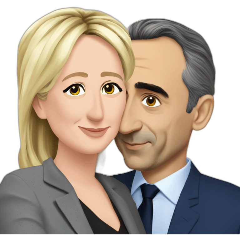 Marine Le Pen caresses Éric Zemmour emoji