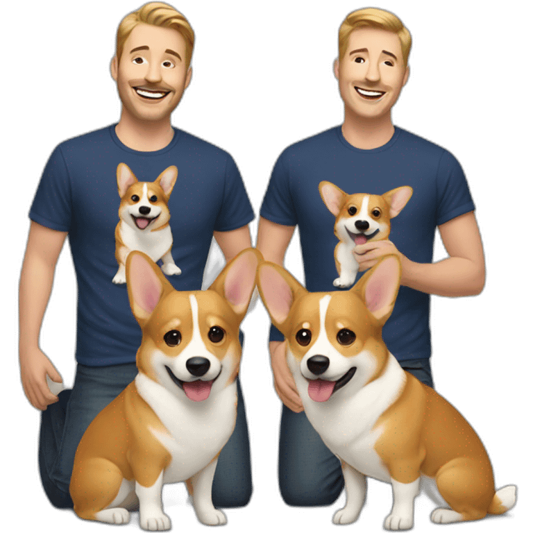 Gay-couple-whith-a-corgi emoji