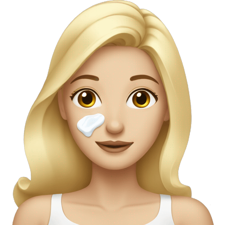 Blonde girl doing skin care emoji