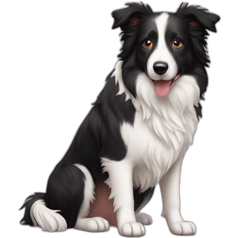 Border collie with a baby yorkshare emoji