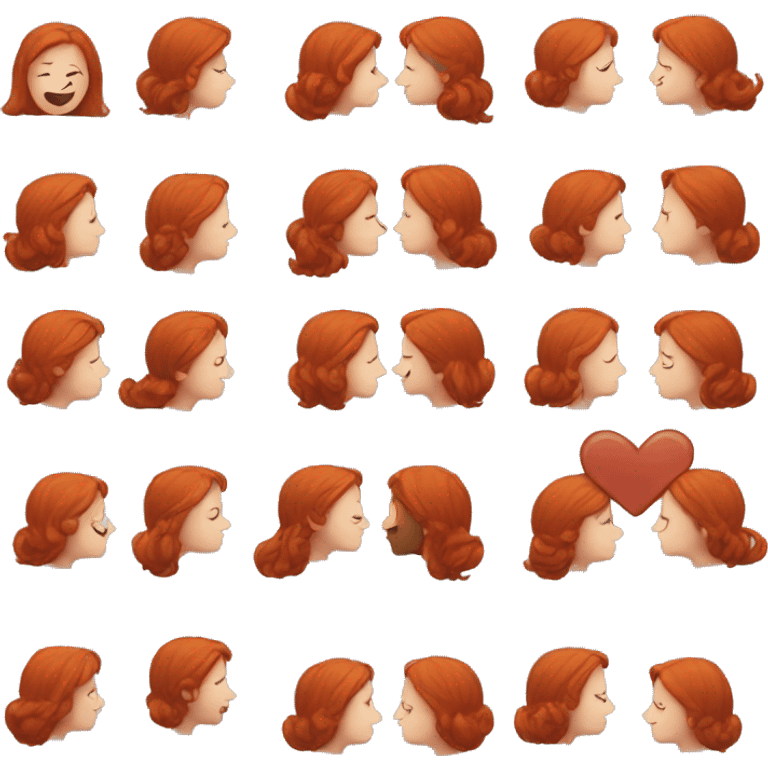 Redheads kissing emoji