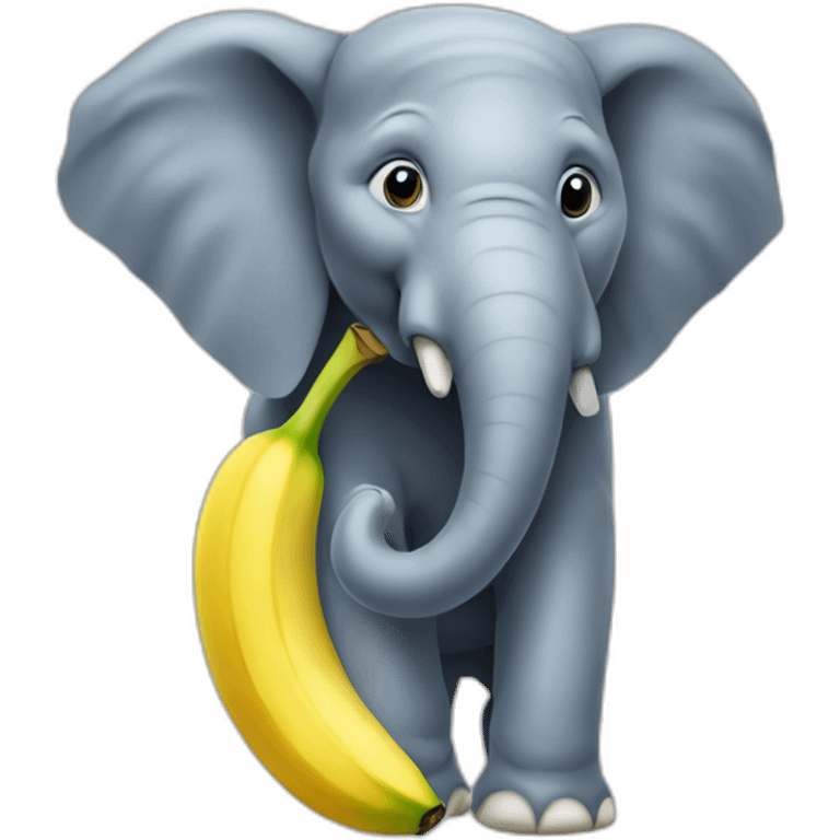 Éléphant sur une banane emoji