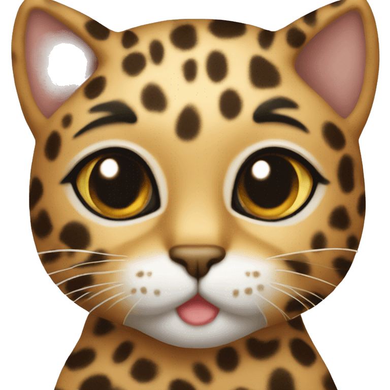 Cute Cat with Leopard print  emoji