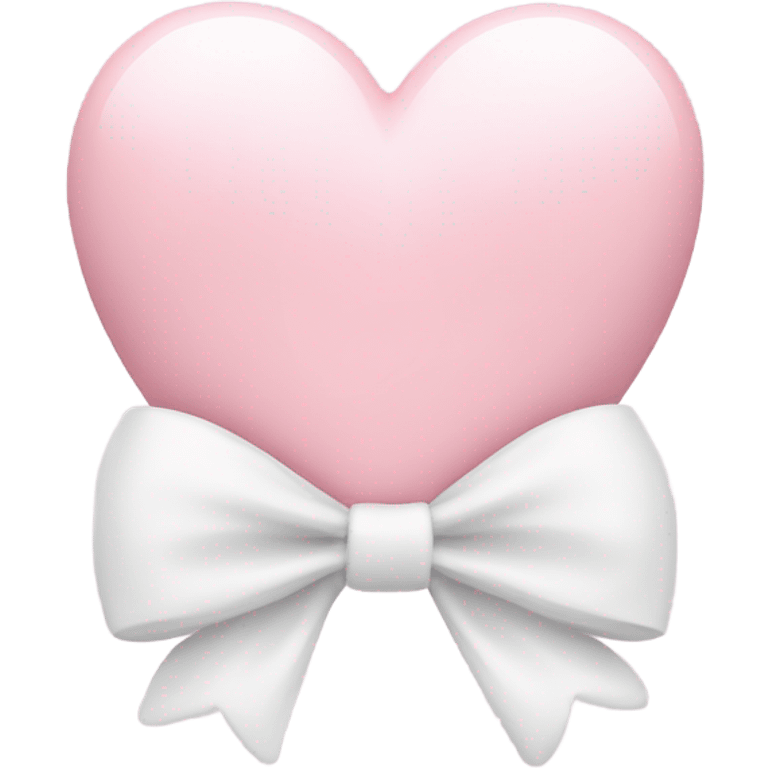 Pastel pink heart with white bow emoji