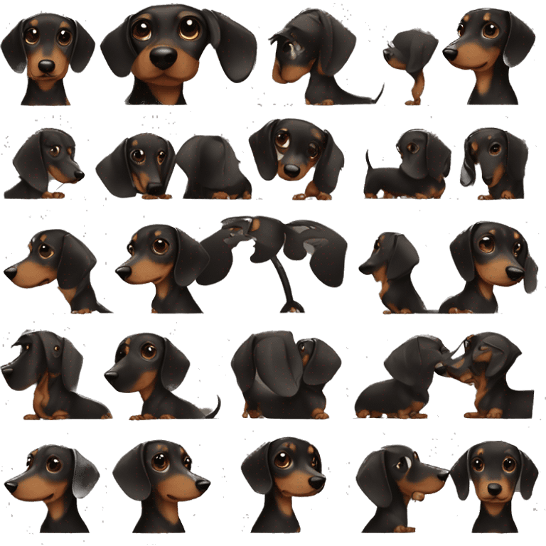 Dachshund black-brown emoji