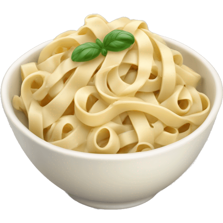 Fettuccine Alfredo pasta in cute bowl emoji