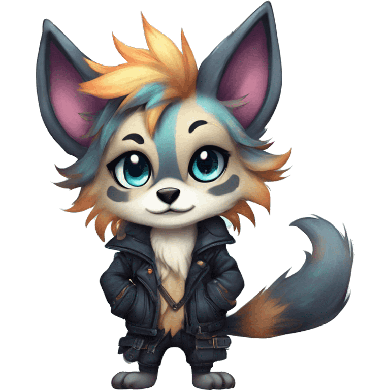 Cool cute Kawaii edgy fantasy shiny animal  fursona Fionbri by griffsnuff & LiLaiRa & Falvie full body emoji