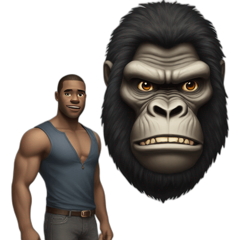 King Kong with a man emoji