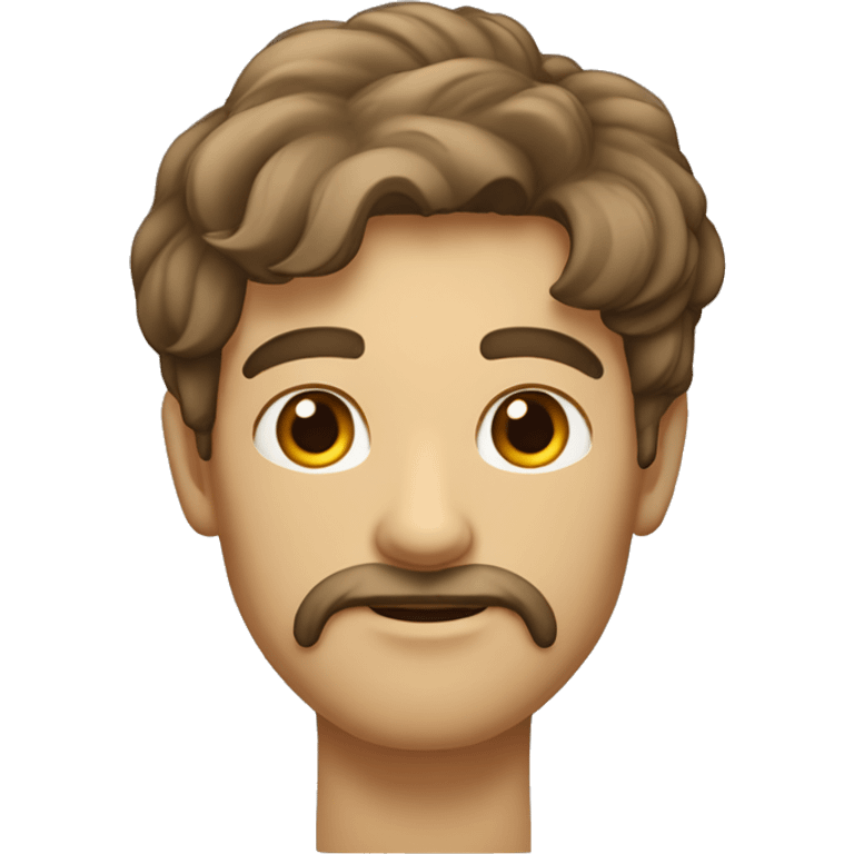 Homme avec un Visage carré cheveux court et brun une barbichette  emoji