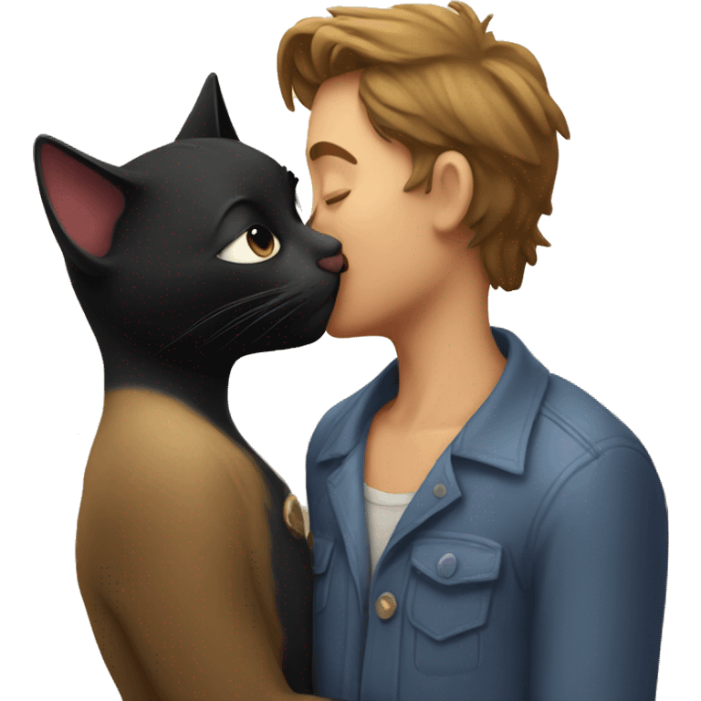 Black cat kiss emoji