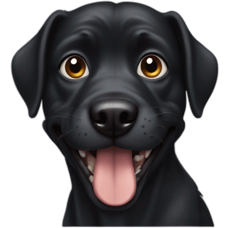 Black ugly dog emoji