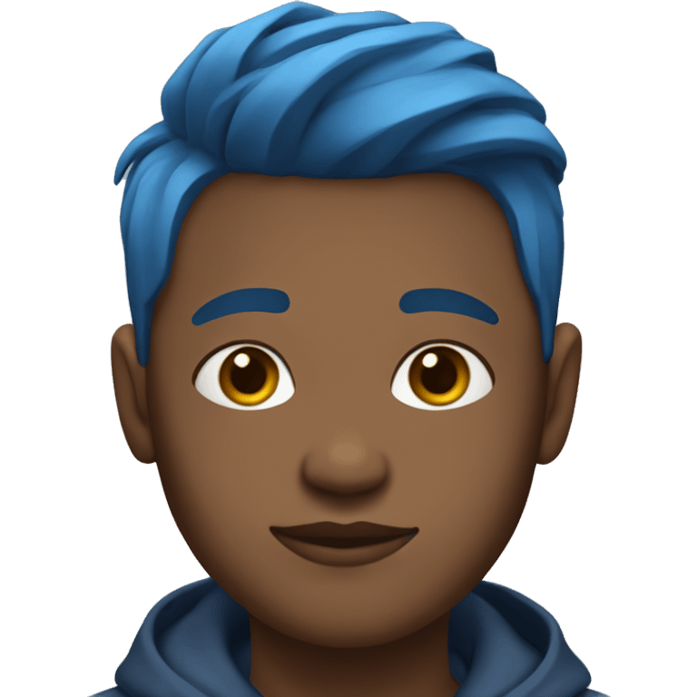 nija with blue hair and a low taper fade emoji