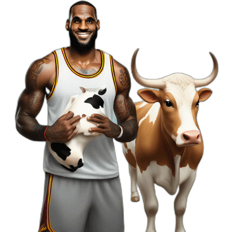 Lebron james with a cow emoji