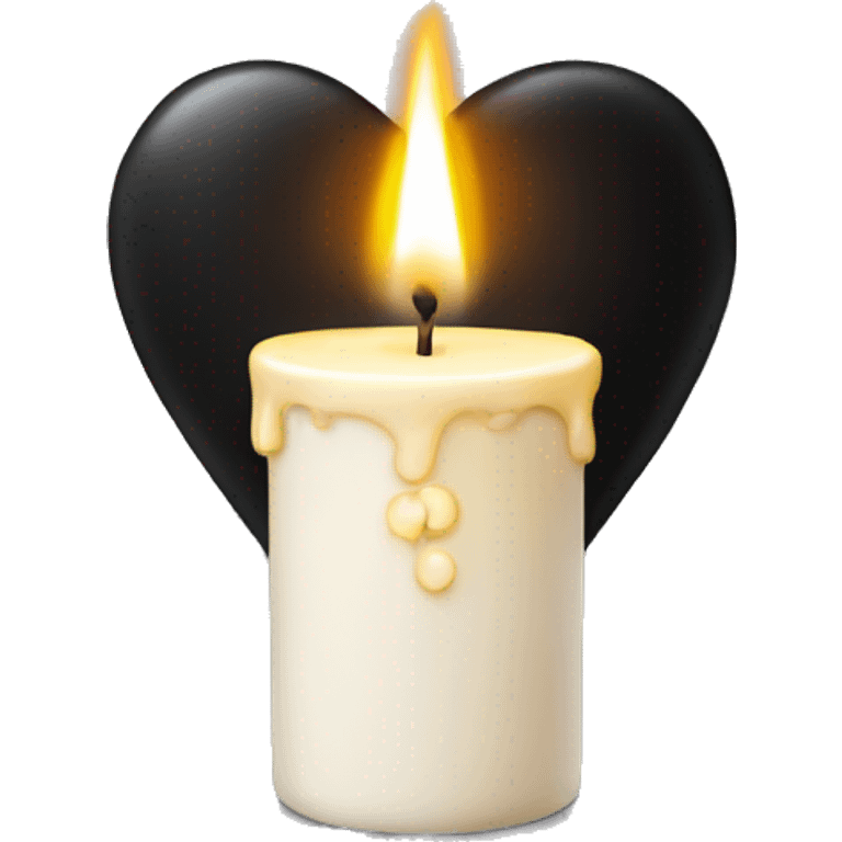 candle in a black heart emoji