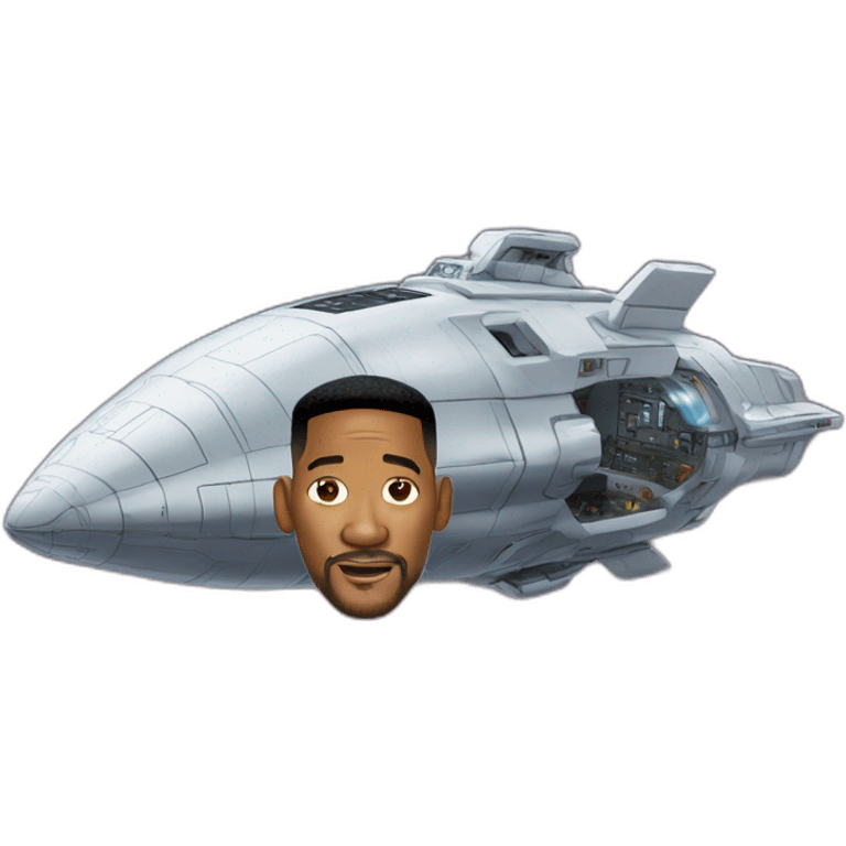 spaceship shaped like will smiths head emoji