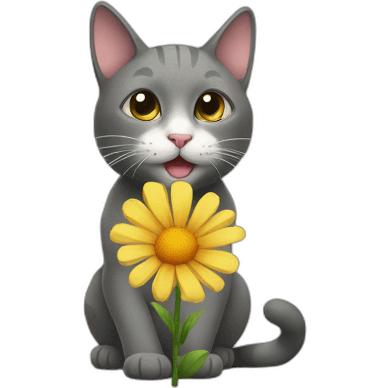 Cat giving a flower emoji