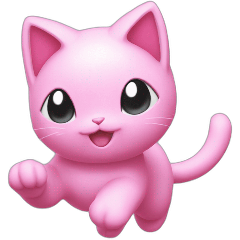 pink mew pokemon levitating emoji