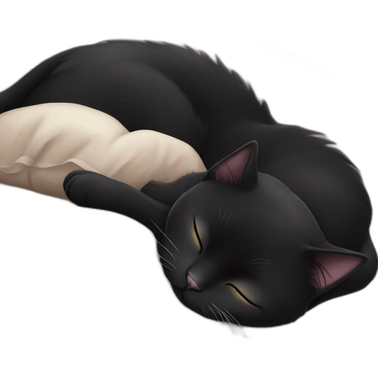 Black cat who sleep emoji