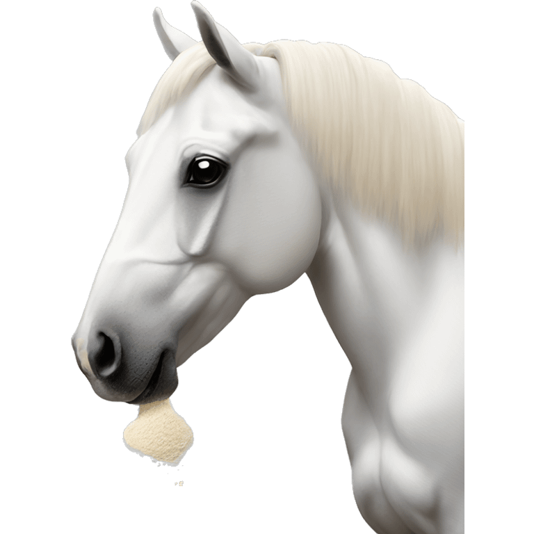 Horse checking what white flour smells like emoji