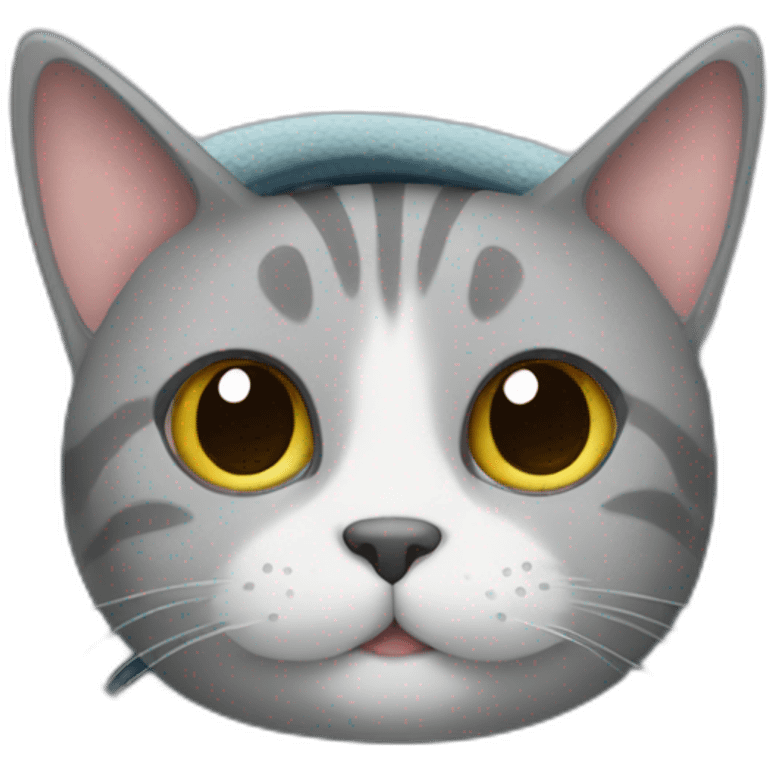 gray cat wrapped in a blanket emoji