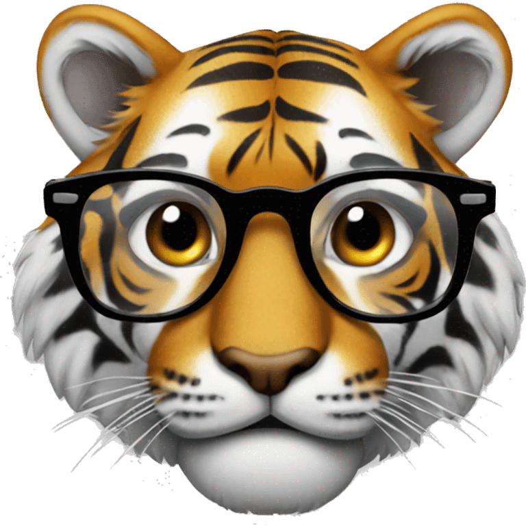 tiger wearing glasses emoji