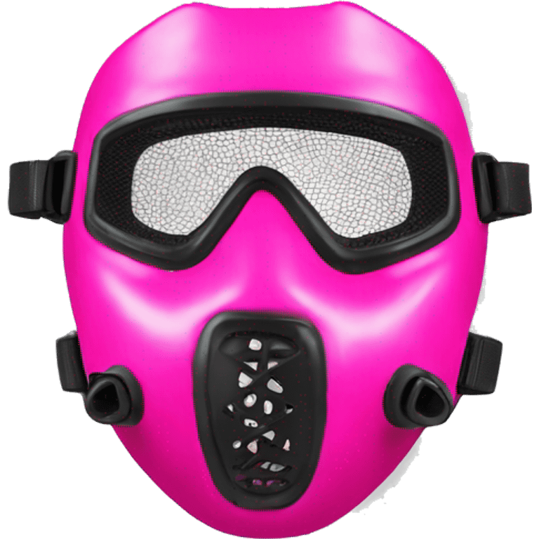 Realistic hot pink paintball mask isolated  emoji