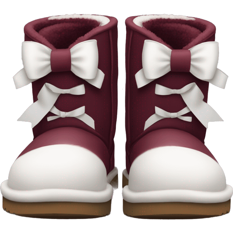 burgundy Ugg boots with white bows emoji