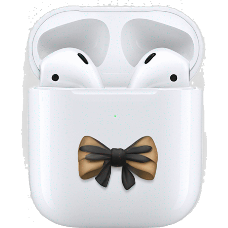 airpods with a bow emoji