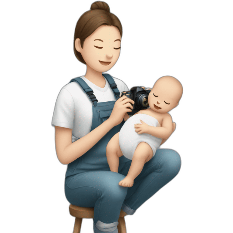 photographer photographing a newborn emoji