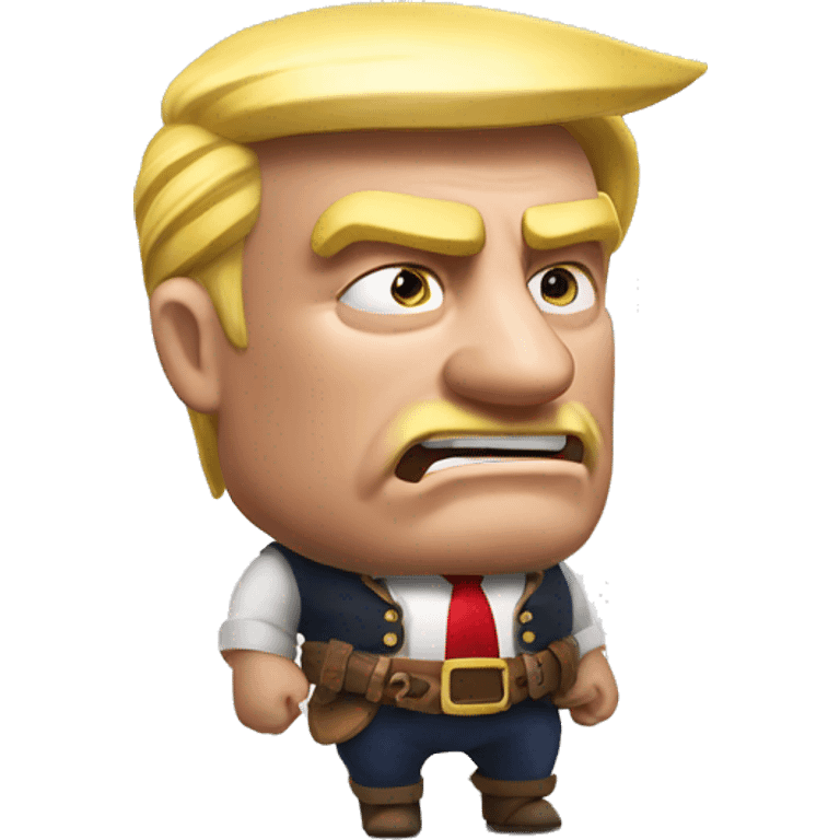 Donald Trump as a hog rider from clash of clans  emoji